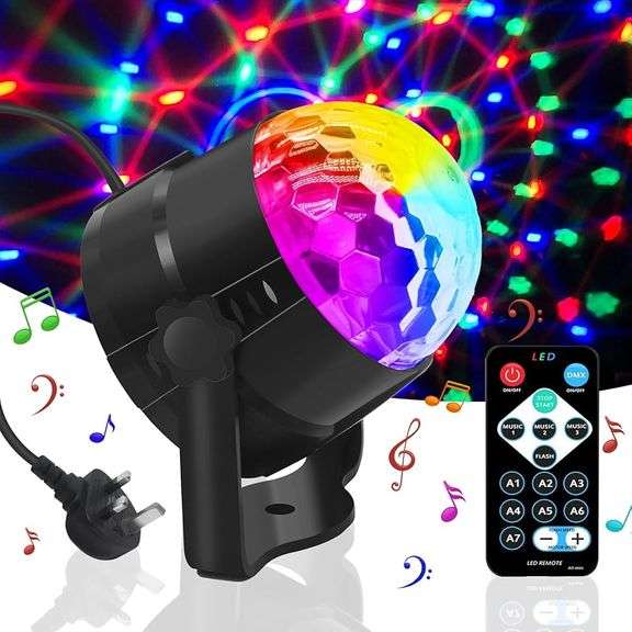 Sound Activated Disco Ball Party Light With Bluetooth & LED Strobe