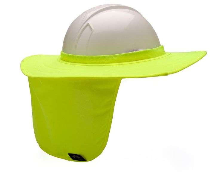 Lot of 4 Pyramex HPSHADE Series Sun Shade Head & Neck Protection – Hi-Vis Lime