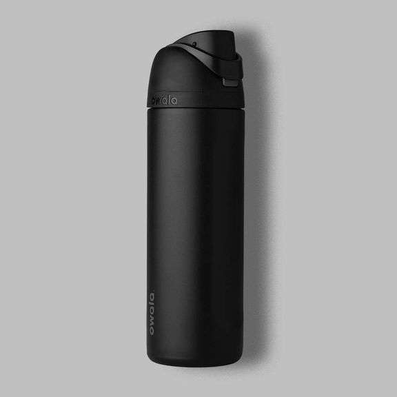Owala, FreeSip Stainless Steel Water Bottle, Black, 24 Oz