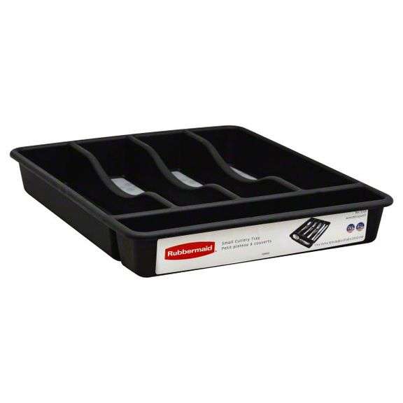 Rubbermaid, Plastic Small Cutlery Tray, Black