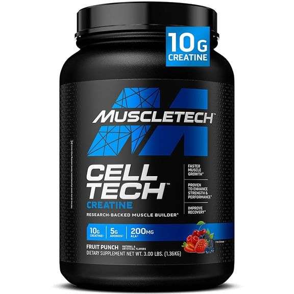 MuscleTech, Cell Tech Creatine Powder, Fruit Punch, 48 Oz