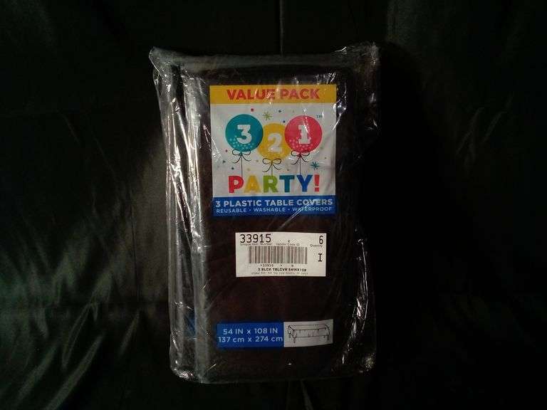 321 Party! Plastic Table Covers – Black 54" x 108" 3 Count ea. (6 Pack)