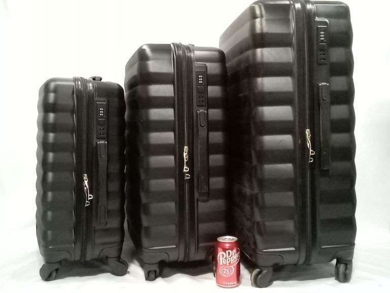 Hardside Spinner Luggage with Secure TSA Lock Set – Black 3-Piece