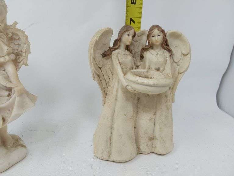 Assortment of 2 Vintage Ceramic Angel Figurines