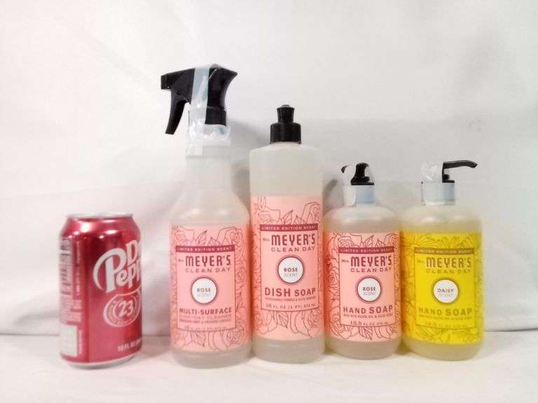 Assortment of 4 Mrs. Meyers Clean Day Multisurface Cleaner Dish Soap & Hand Soap