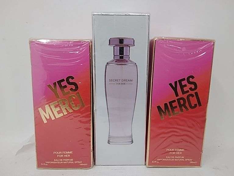 Assortment of 3 Yes Merci & Secret Dream for Her Eau De Parfum