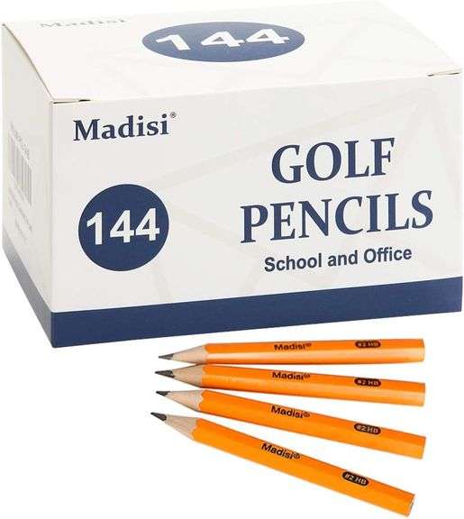 Madisi, Golf Half Pencils, 144 Pack