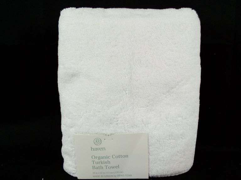 Haven Organic Cotton Turkish Bath Towel – White 28" x 55"