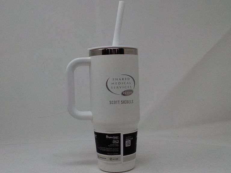 Hydro Flask Scott Siebels Travel Tumbler with Straw & Handle – White 24 oz
