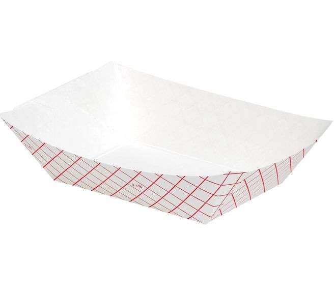 Member's Mark Poly-Coated Paper Food Trays – Classic Red Plaid, 2lb 750-Count