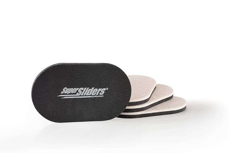 Super Sliders, Oval Felt Furniture Sliders, Black, 3.5" x 6", 4 Pack