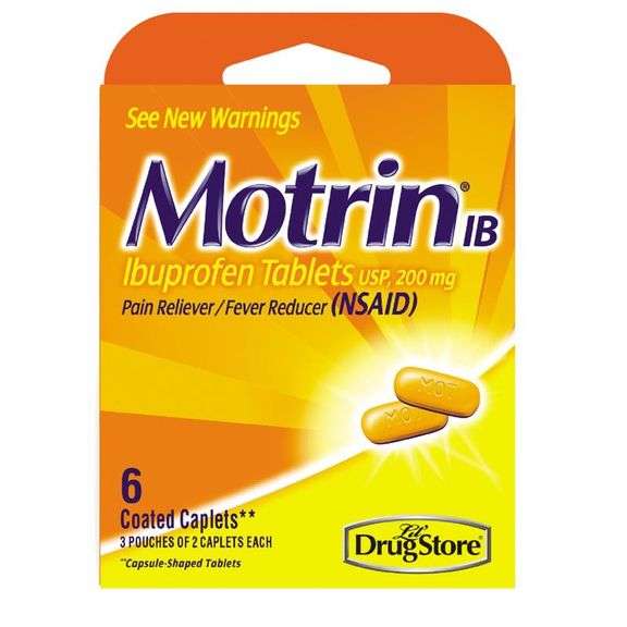 Lil' Drug Store Motrin IB Ibuprofen Tablets – 200mg 6 Coated Caplets ea