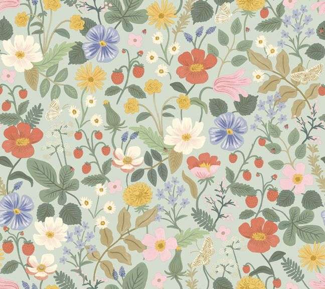 York Wallcoverings Strawberry Fields Wallpaper – 27" x 27ft (60.75 Sq. Ft.)