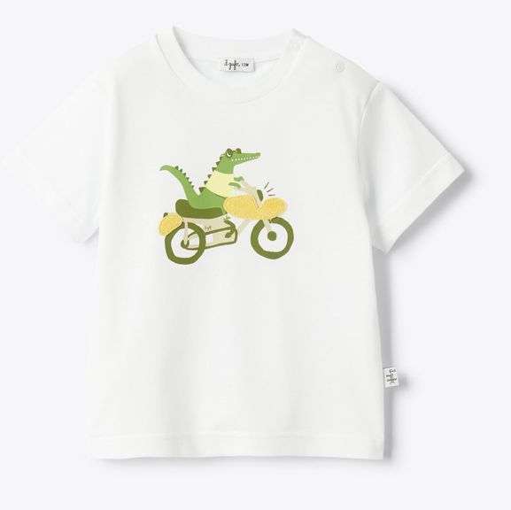 Il Gufo Jersey T-Shirt with Print – White/Green Size: 6A