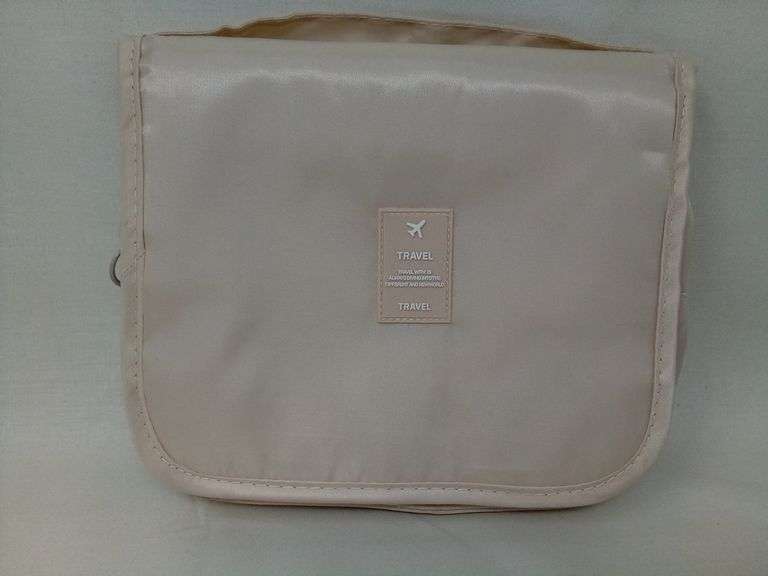 Personal Organizer Toiletry Travel Bag with Hook, Beige