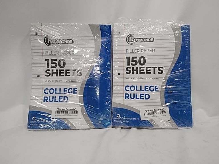 Rosmonde, College Ruled Filler Paper, 10.5" x 8", 150 Sheets, 3 Pack