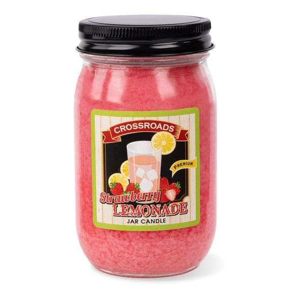 Crossroads Strawberry Lemonade Pint Jar Candle – 12 oz
