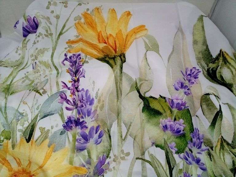 Sillsloso Shower Curtain - Daisies, Lavender, and Summer Flowers – 72" x 72"