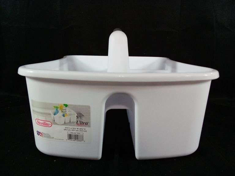 Sterlite Ultra Plastic Divided Caddy – White 17-3/4" x 13-1/4" x 8-7/8"