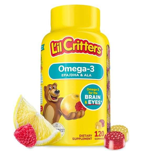 L'il Critters, Omega-3 Natural Flavors Gummies For Kids, 120 Ct