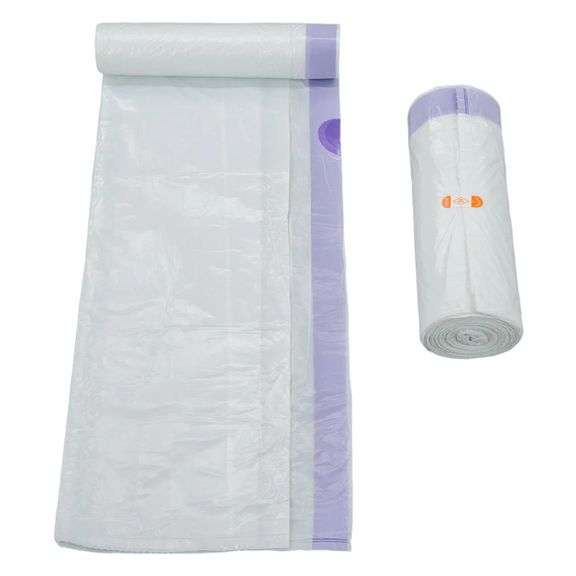 Plastic Garbage Bags – White/Purple 5 Count