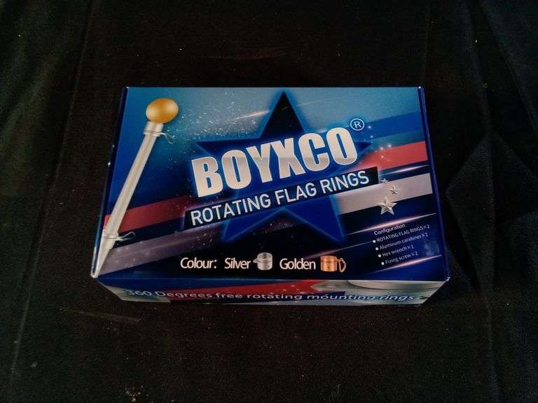 Boyxco, 360 Degree Swivel Aluminum Alloy Rotating Flag Rings, Silver
