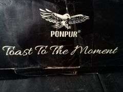 Ponpur Toast To The Moment Clear 2 Glasses Whiskey Decanter Set - Stones not included