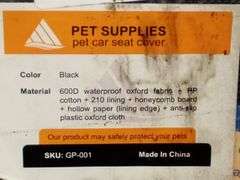 Golden Pyramid, Pet Car Seat Cover, Black
