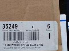 Lot of 6 321 Party! Rainbow Spiral Birthday Candles – Asst Colors, 10 Count ea.