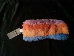 Women's Aerie Fur Sleep Mask with Pretty Stripes/Elastic Band – Size: US O/S