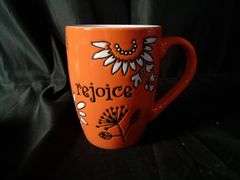 Christian Art Gifts, Floral Rejoice Coffee Mug