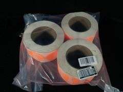 Lot of 3 Jumbo Label Stickers Roll – Round Orange