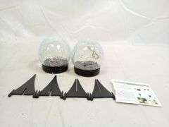 Waterproof Solar Crackle Glass Ball Light Ground Spike Lamp – 2 Count
