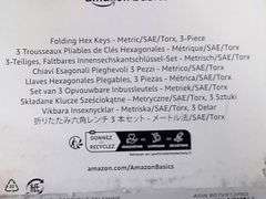 Amazon Basics Folding Hex Keys Set - Metric/SAE/Torx 3-Piece