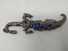 Szco Supplies Blue Dragon Dagger, Color: Silver/Blue