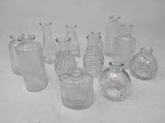 Set of 24- Decorative Glass Flower Vases -6" Height