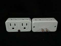 Lot of 2 Mini Wall Plug Adapter Outlet Extender with 4-Outlet – White