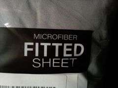 Lux Decor Collection Microfiber Fitted Sheet w/Elastic Deep Pockets – Gray Queen