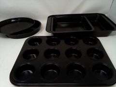 Non-Stick Stainless Steel Bakeware Set – Black 6 Count