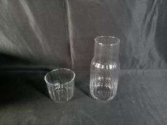 Ihvewuo Glass Pitcher Set Bedside Carafe Set V-Shaped Spout Glass Carafe