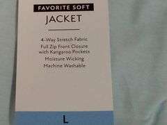 Member's Mark 4-Way Stretch Favorite Soft Full Zip Jacket – Light Blue Size: L
