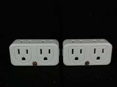 Lot of 2 Mini Wall Plug Adapter Outlet Extender with 4-Outlet – White