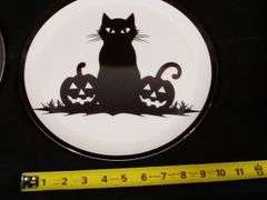 Whimsical Halloween Charger Plates Set – Black/White 4 Piece