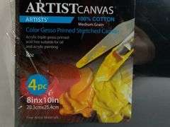 Phoenix, Artist Gesso Stretched Canvas, Black, 8"x10", 4 Pcs