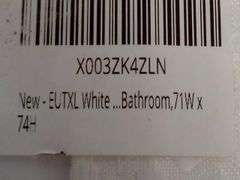 EUTXL, Fabric Shower Curtain With Snap-in Liner, White, 71"W x 74"H