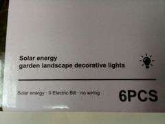 Set of 6 Outdoor Solar Landscape Lights, Plastic, LED