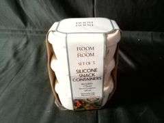 Room 2 Room Silicone Snack Containers with Lids Set – White 6.7oz each 3 Count
