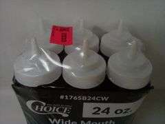Choice, Wide Mouth Squeeze Bottles, Clear, 24 Oz, 6 Pack