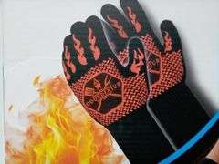 Cook Genius Heat Resistant BBQ Gloves – Black/Red 1-Pair