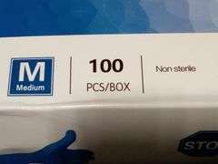 Lot of 10 STOP C-19 Nitrile Exam Glove – Blue Size: M 100/Box